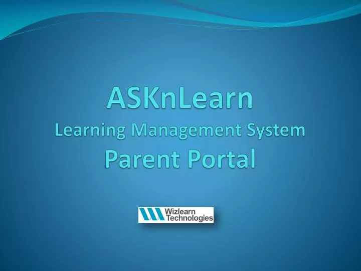 asknlearn learning management system parent portal