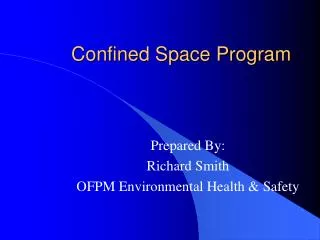 Confined Space Program