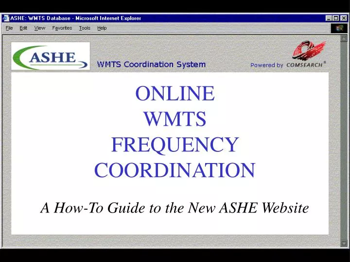 online wmts frequency coordination
