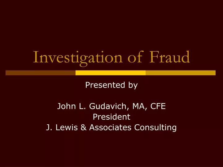 investigation of fraud