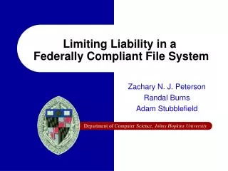 Limiting Liability in a Federally Compliant File System