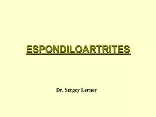 espondiloartrites