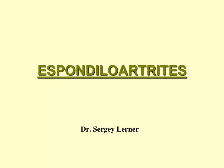 espondiloartrites