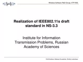 Realization of IEEE802.11s draft standard in NS-3.3