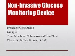 Non-Invasive Glucose Monitoring Device