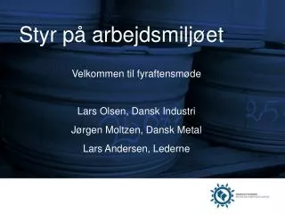 styr p arbejdsmilj et