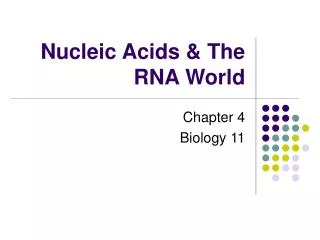 Nucleic Acids &amp; The RNA World