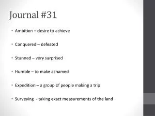 Journal #31