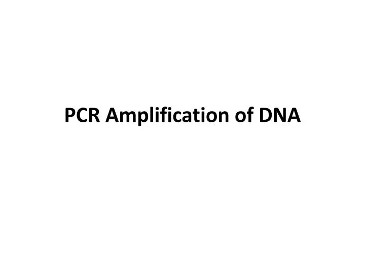 pcr amplification of dna