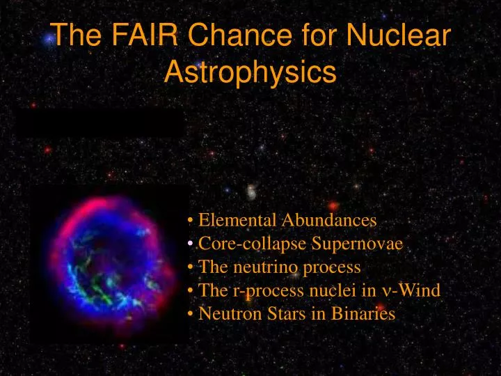 the fair chance for nuclear astrophysics