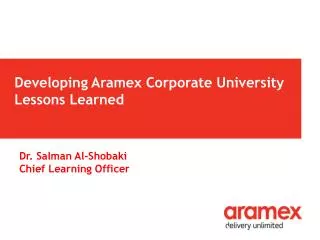 Developing Aramex Corporate University Lessons Learned