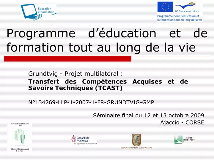 programme d ducation et de formation tout au long de la vie