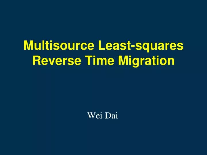 multisource least squares reverse time migration