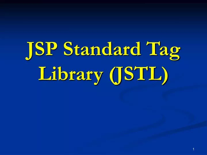 jsp standard tag library jstl