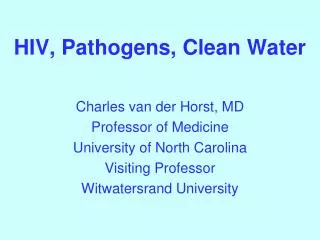 HIV, Pathogens, Clean Water