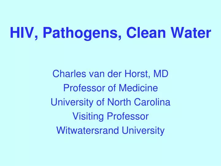 hiv pathogens clean water