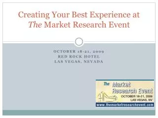 Creating Your Best Experience at The Market Research Event