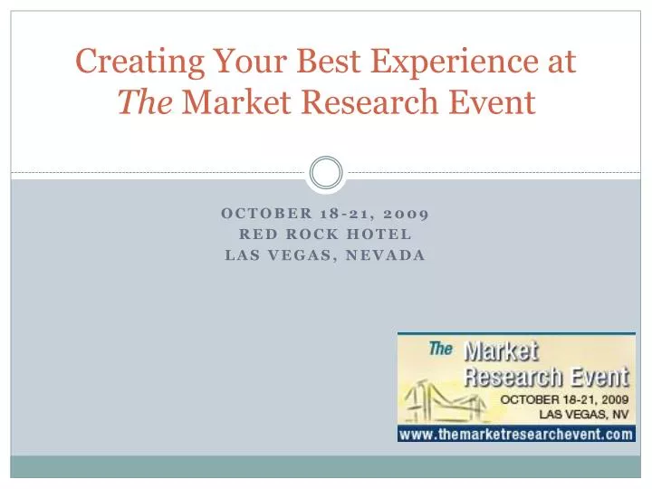 creating your best experience at the market research event