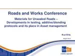 Roads and Works Conference - slide 1