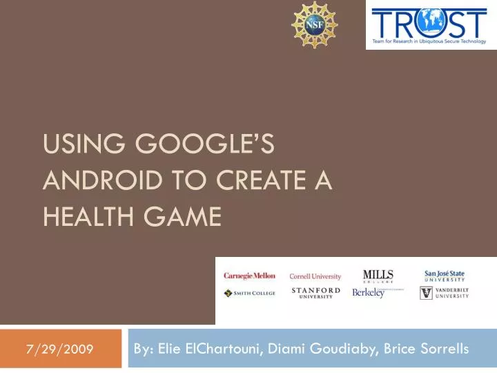 using google s android to create a health game