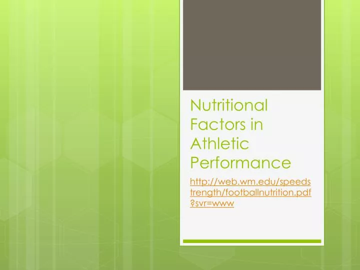 nutritional factors in athletic performance