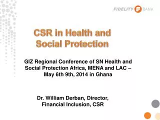 CSR in Health and Social Protection