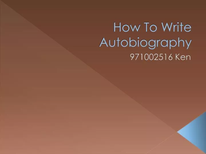 how to write an autobiography ppt