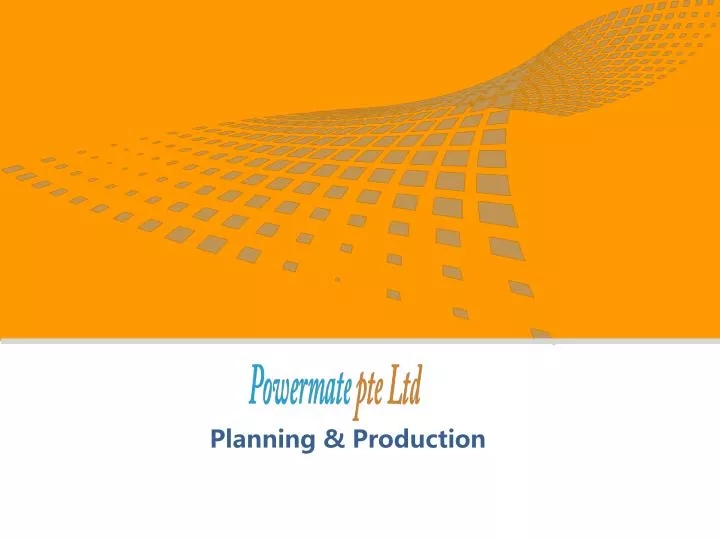 planning production