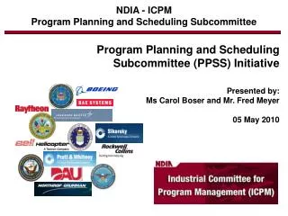 NDIA - ICPM Program Planning and Scheduling Subcommittee