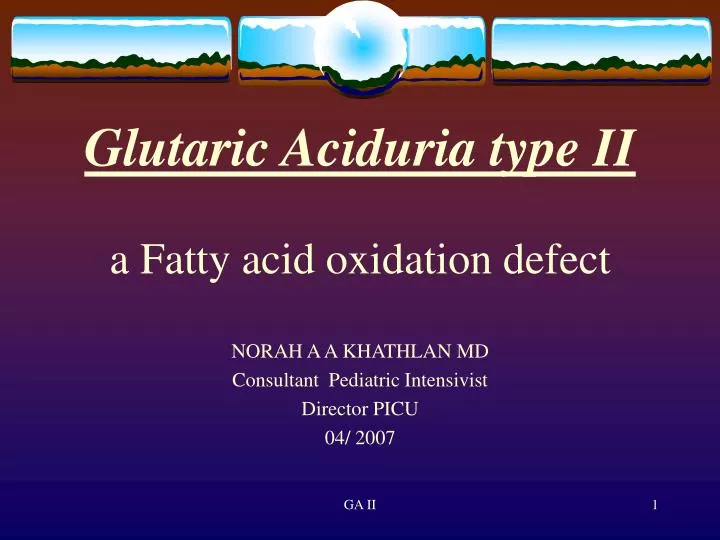 glutaric aciduria type ii a fatty acid oxidation defect
