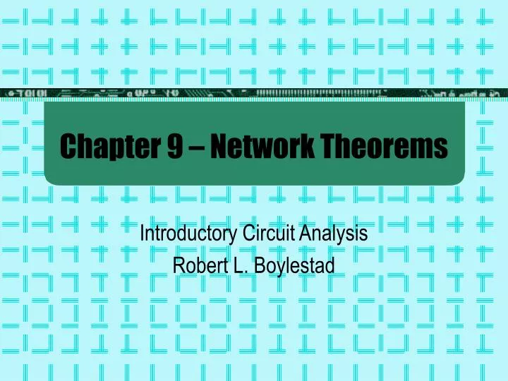 chapter 9 network theorems