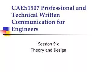 CAES1507 Professional and Technical Written Communication for Engineers
