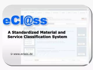 A Standardized Material and Service Classification System