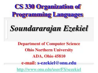 CS 330 Organization of Programming Languages