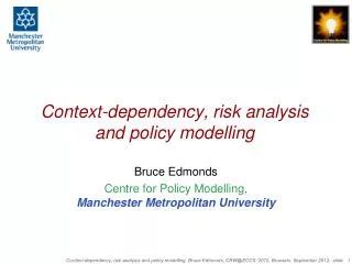 Context-dependency, risk analysis and policy modelling