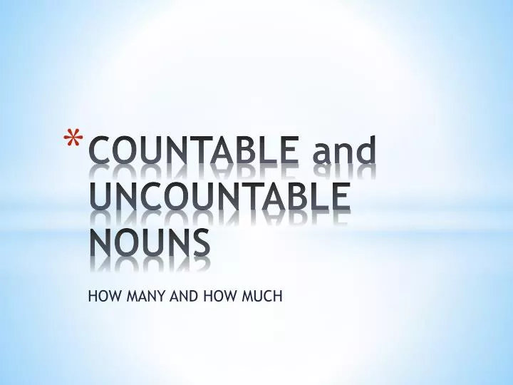 countable and uncountable nouns