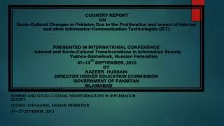 INTERNATIONAL CONFERENCE Internet and Socio-Cultural Transformations in Information Society