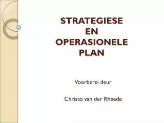 strategiese en operasionele plan