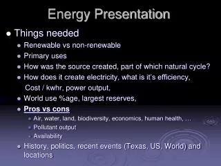 Energy Presentation