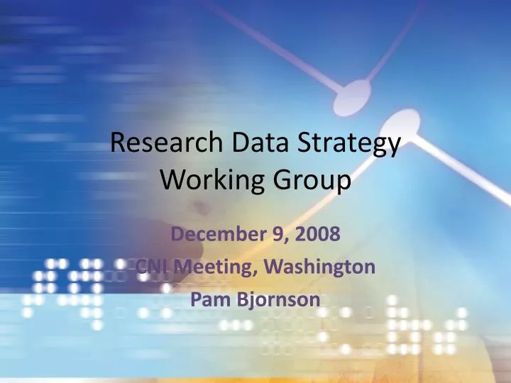 research data strategy working group