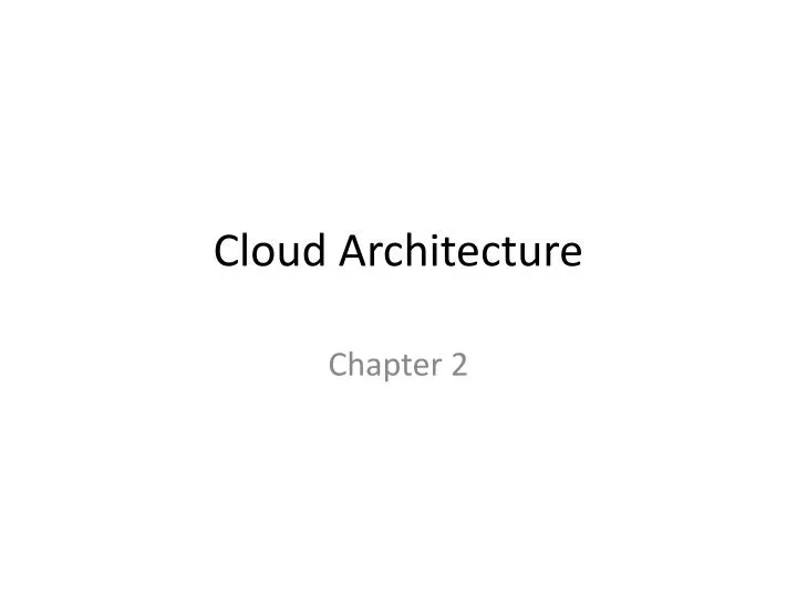 cloud architecture