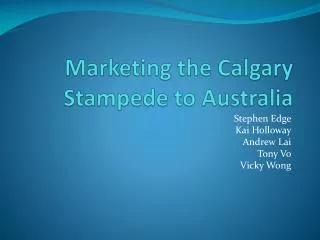 Marketing the Calgary Stampede to Australia