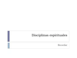 disciplinas espirituales