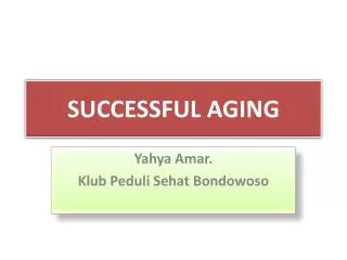 successful aging