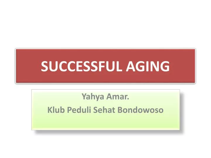 successful aging