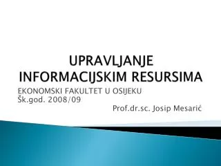 upravljanje informacijskim resursima