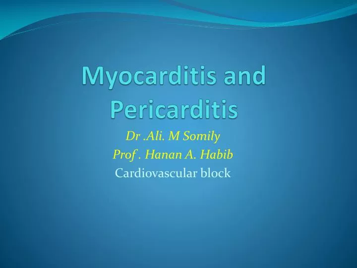 myocarditis and pericarditis