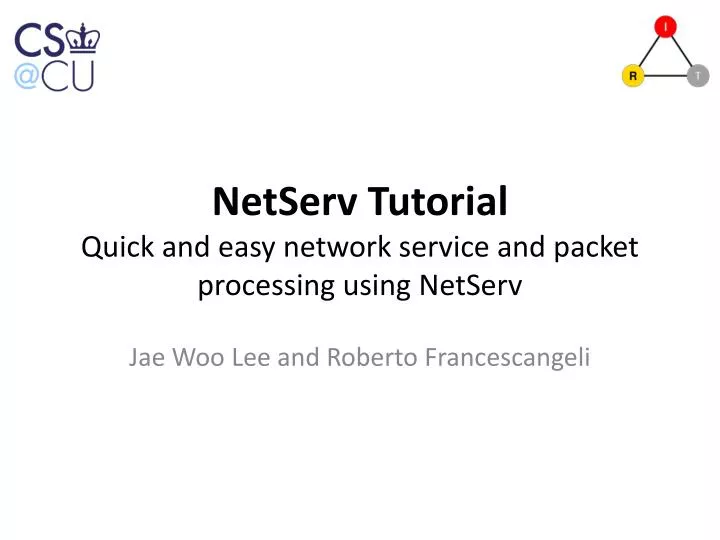 netserv tutorial quick and easy network service and packet processing using netserv