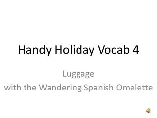 Handy Holiday Vocab 4