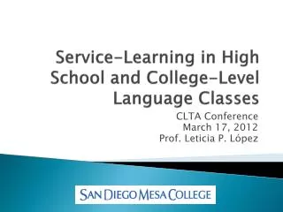 Service-Learning in High School and College-Level Language Classes